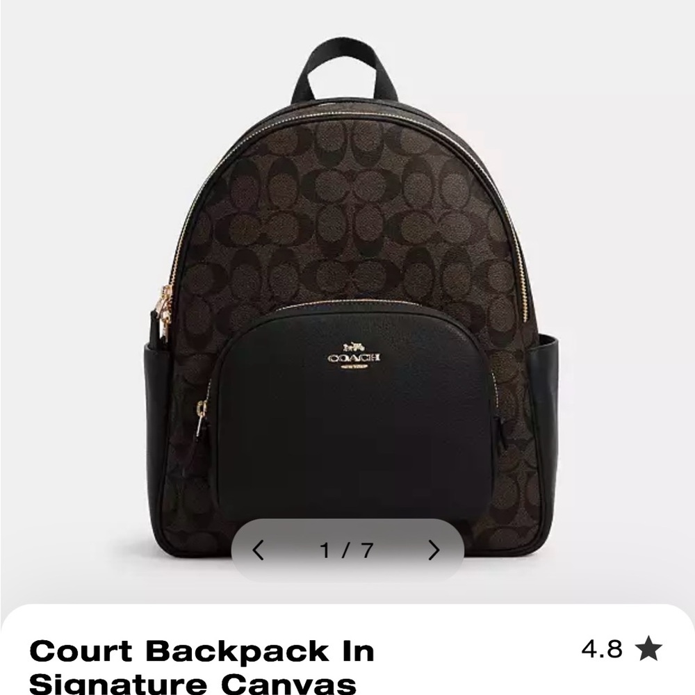Coach Signature Brown and Black Backpack